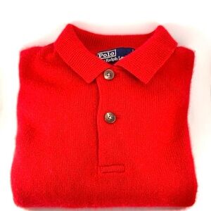 Polo Ralph Lauren Men’s Double Ply 2 Button L/Sleeve 100% Cashmere polo Sweater